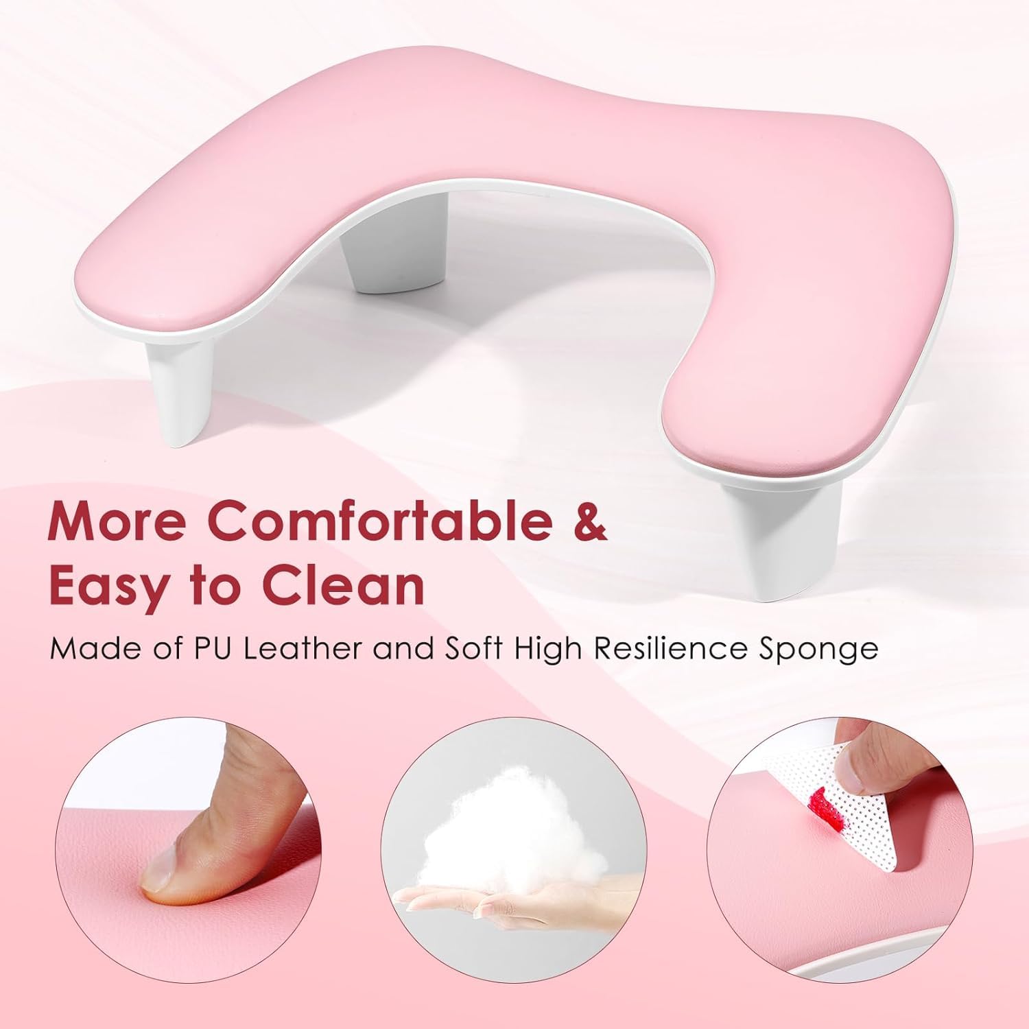 LIONVISION Pink Arm Rest Cushion with ample width for long sessions.