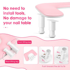 LIONVISON arm rest with thick non-slip pad for stable use on flat surfaces.