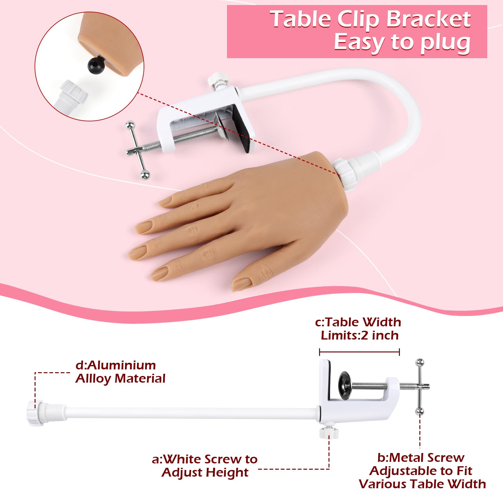 LIONVISON bendable arm bracket provides stable adjustable positioning on tables