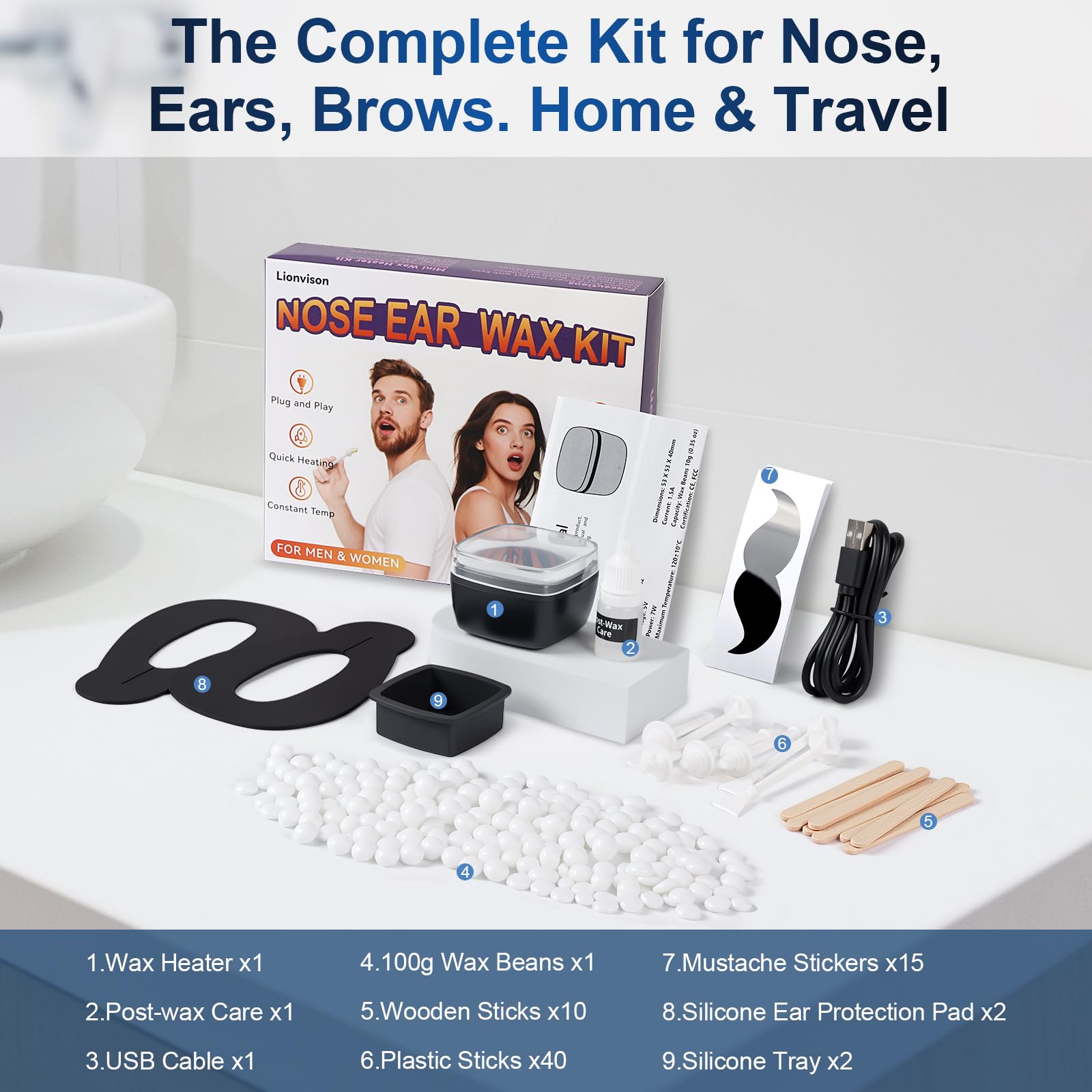 LIONVISON compact grooming kit fits easily in luggage.