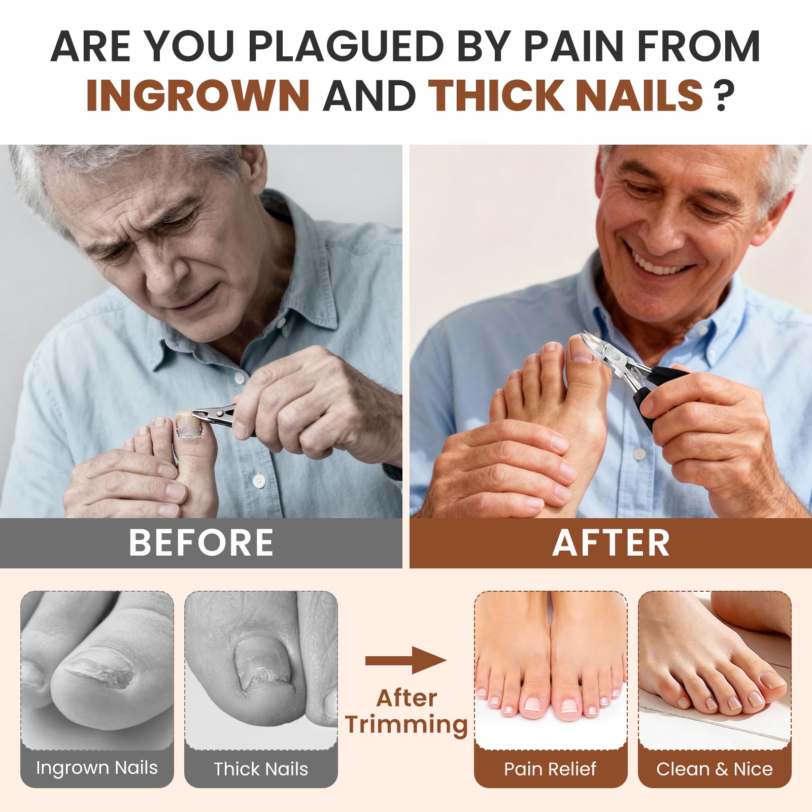 LIONVISON ergonomic handles aid secure control during nail trimming