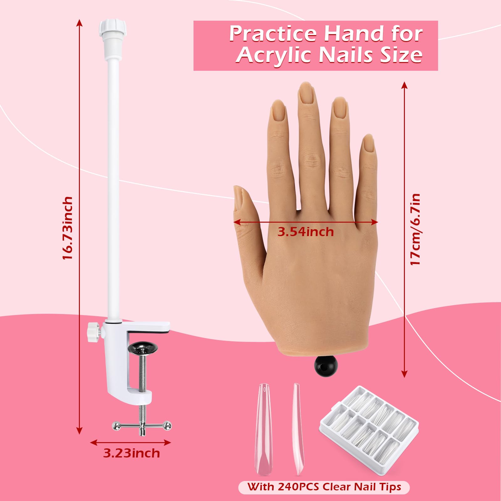 LIONVISON flexible fingers nail hand enables varied angles for practice