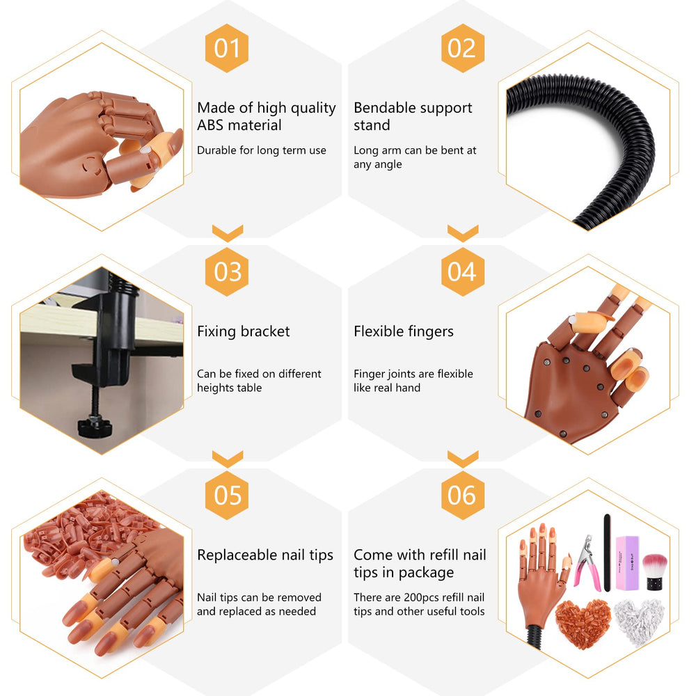 LIONVISON flexible joints facilitate easy positioning during nail art drills.