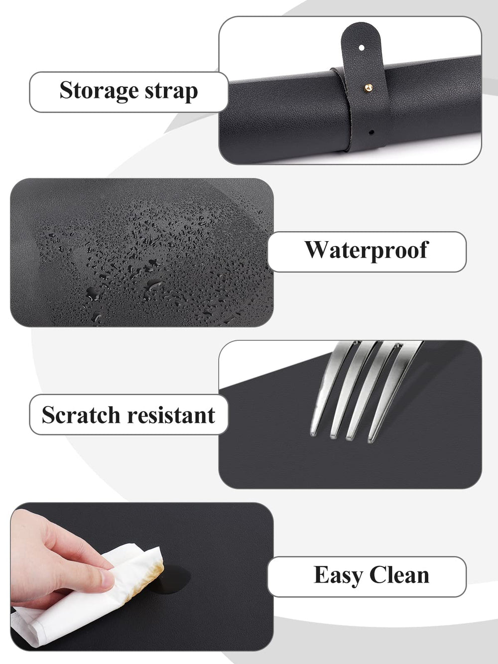 Lionvision microfiber-leather nail mat provides soft touch and easy cleaning.