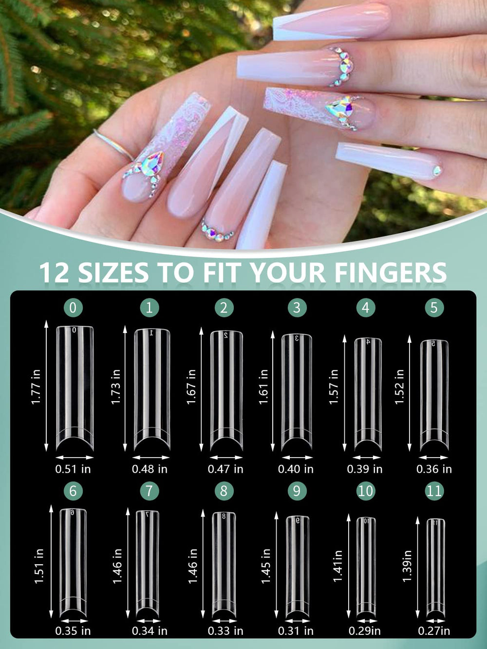 LIONVISION XL ABS nail tips, durable material for reliable wear.
