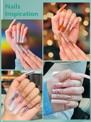 LIONVISION XL no-C-curve nail tips, clear pack, blends with designs smoothly.