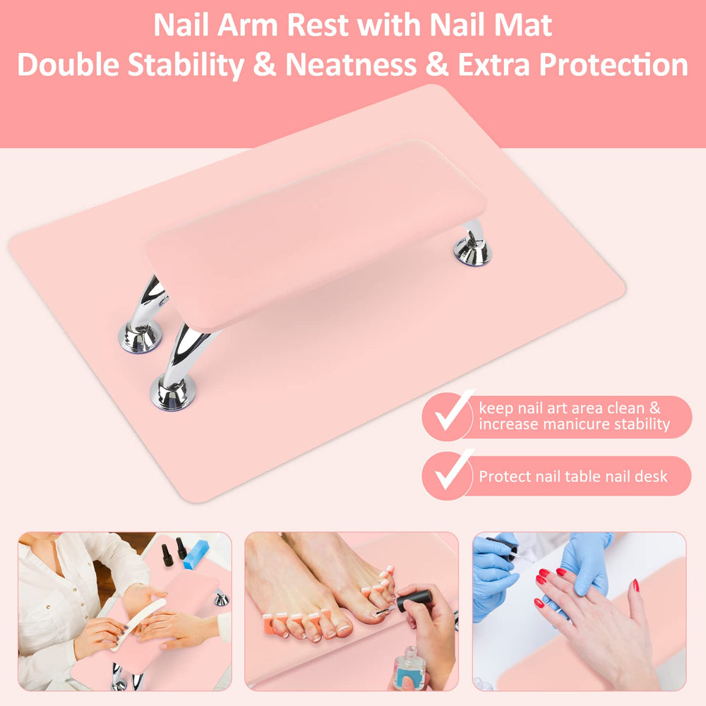 Lionvision Non-slip manicure pillow with textured leather for steady nail work.