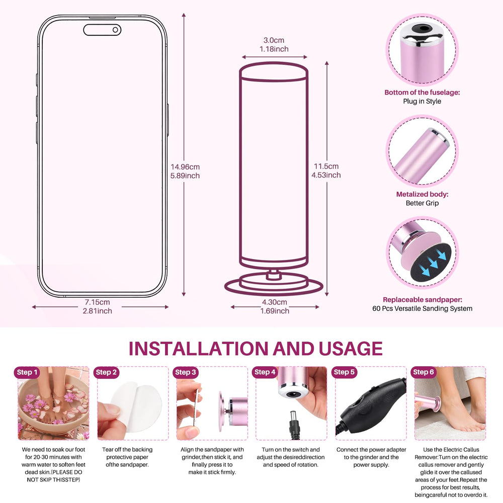 LIONVISON plug in power foot file provides steady operation