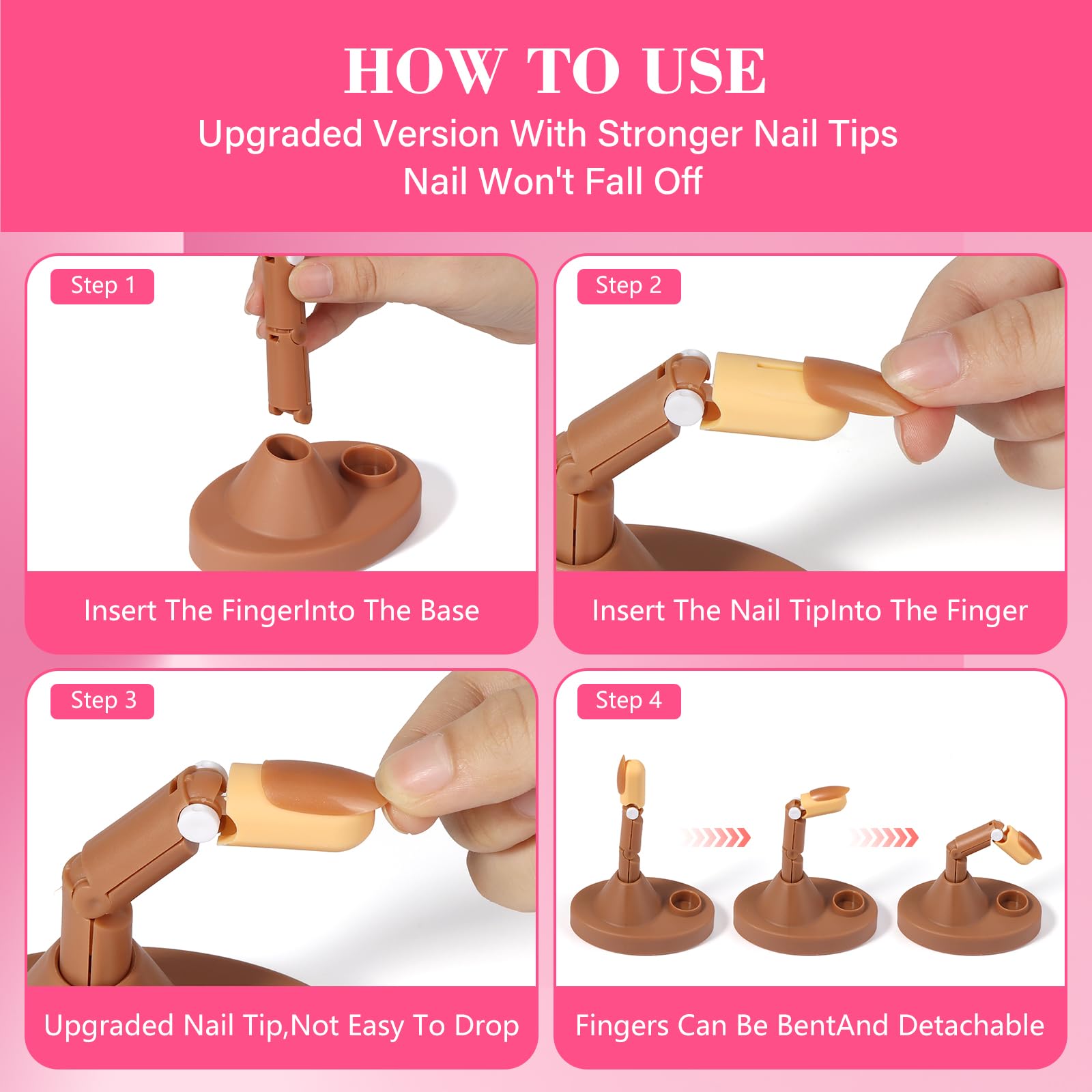 LIONVISION portable nail practice hand for on-the-go learning.