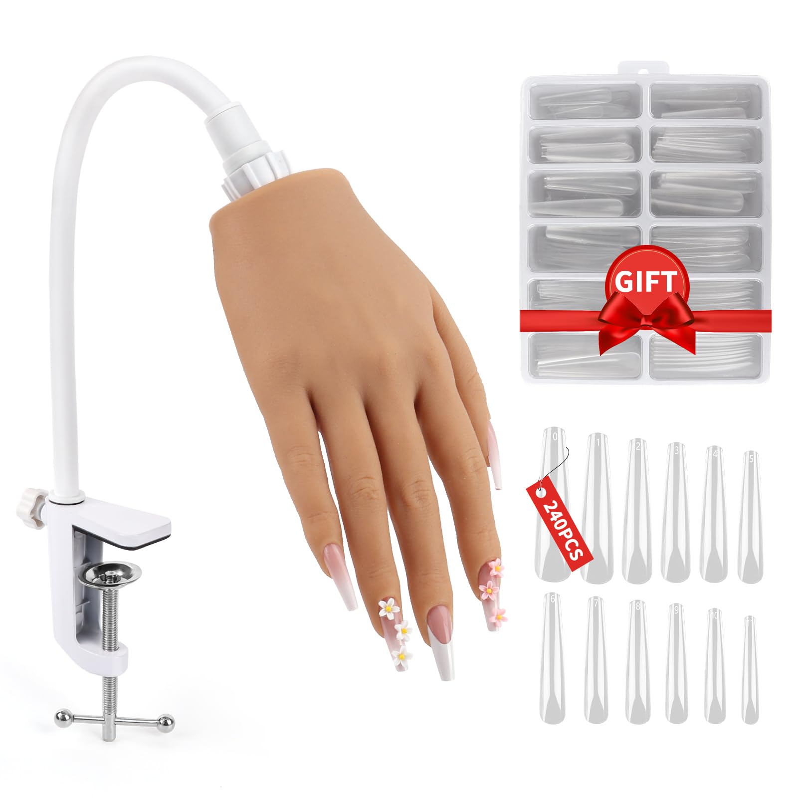 LIONVISON practice hand silicone offers realistic texture for nail art practice
