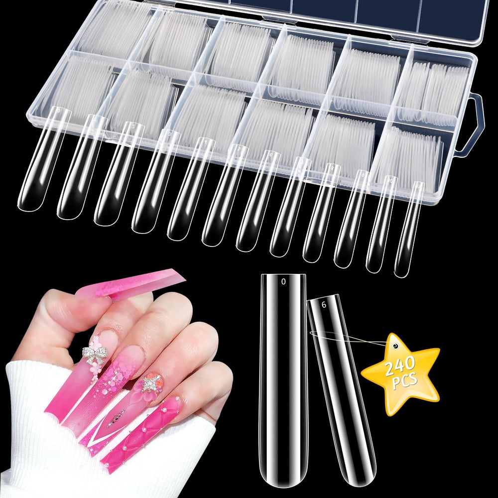 Puntas uña LIONVISION 3XL transparentes cobertura total, ideal para uñas acrílicas duraderas