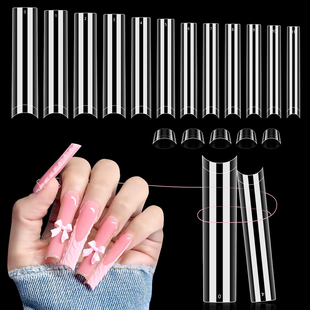 LIONVISION uñas acrílicas claras 3XL para un acabado natural y duradero.