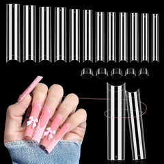 LIONVISION uñas acrílicas claras 3XL para un acabado natural y duradero.