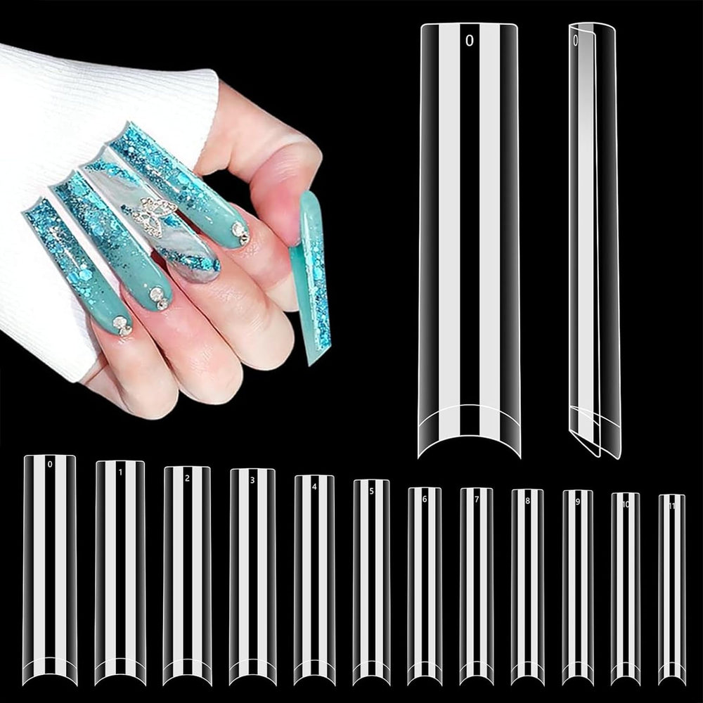 Lionvision uñas 504 piezas 3XL cuadradas planas para uñas largas.