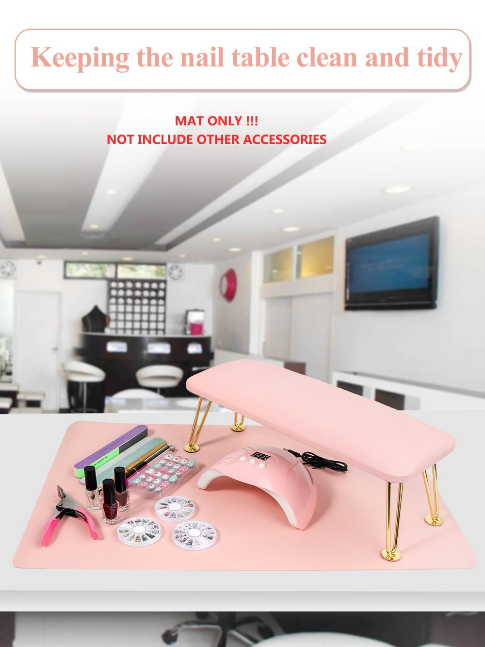 LIONVISION waterproof and stain-resistant surface protects the nail desk from spills.