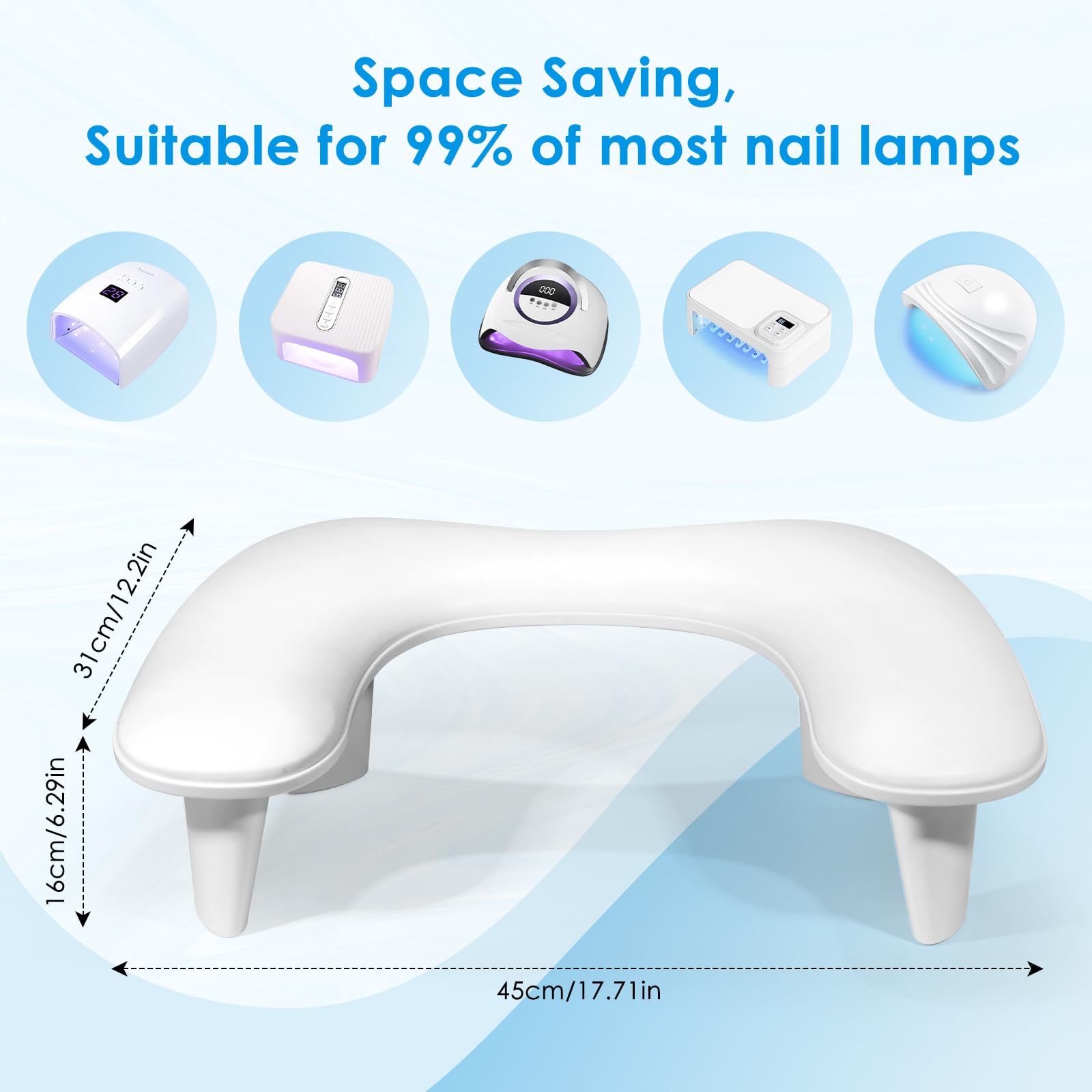 LIONVISON arm rest dimensions 18x12x6in fit most manicure stations.