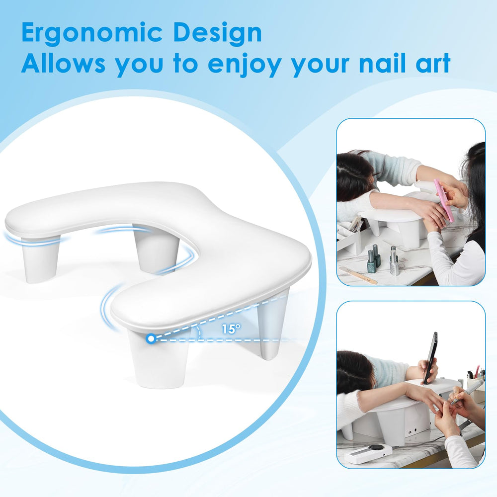 LIONVISON ergonomic tilt 15° support reduces fatigue during long manicures.
