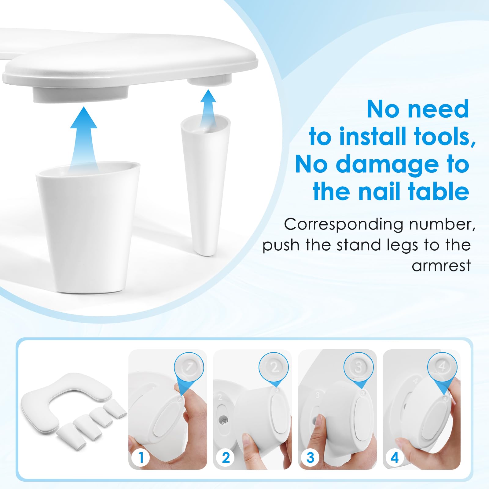 LIONVISON arm rest non-slip pad prevents sliding for stable nail sessions.