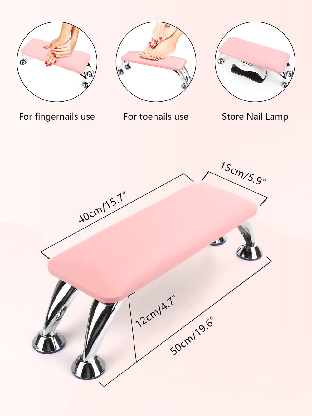 LIONVISON travel-ready arm rest ideal for mobile nail sessions and on-the-go use