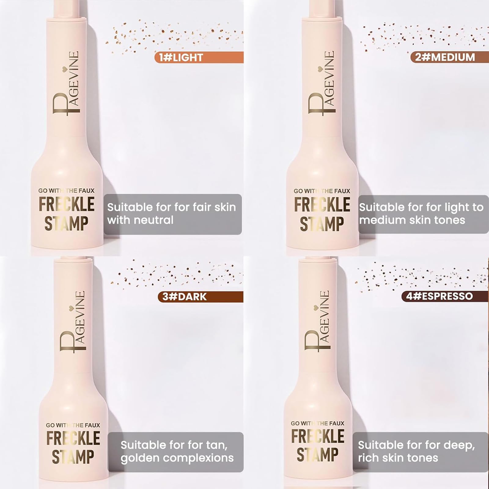Guía de aplicación Liopif: presiona y aplica para pecas definidas.