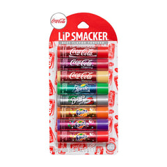 Lip Smacker Coca-Cola balm pack with eight flavors for on-the-go moisture.