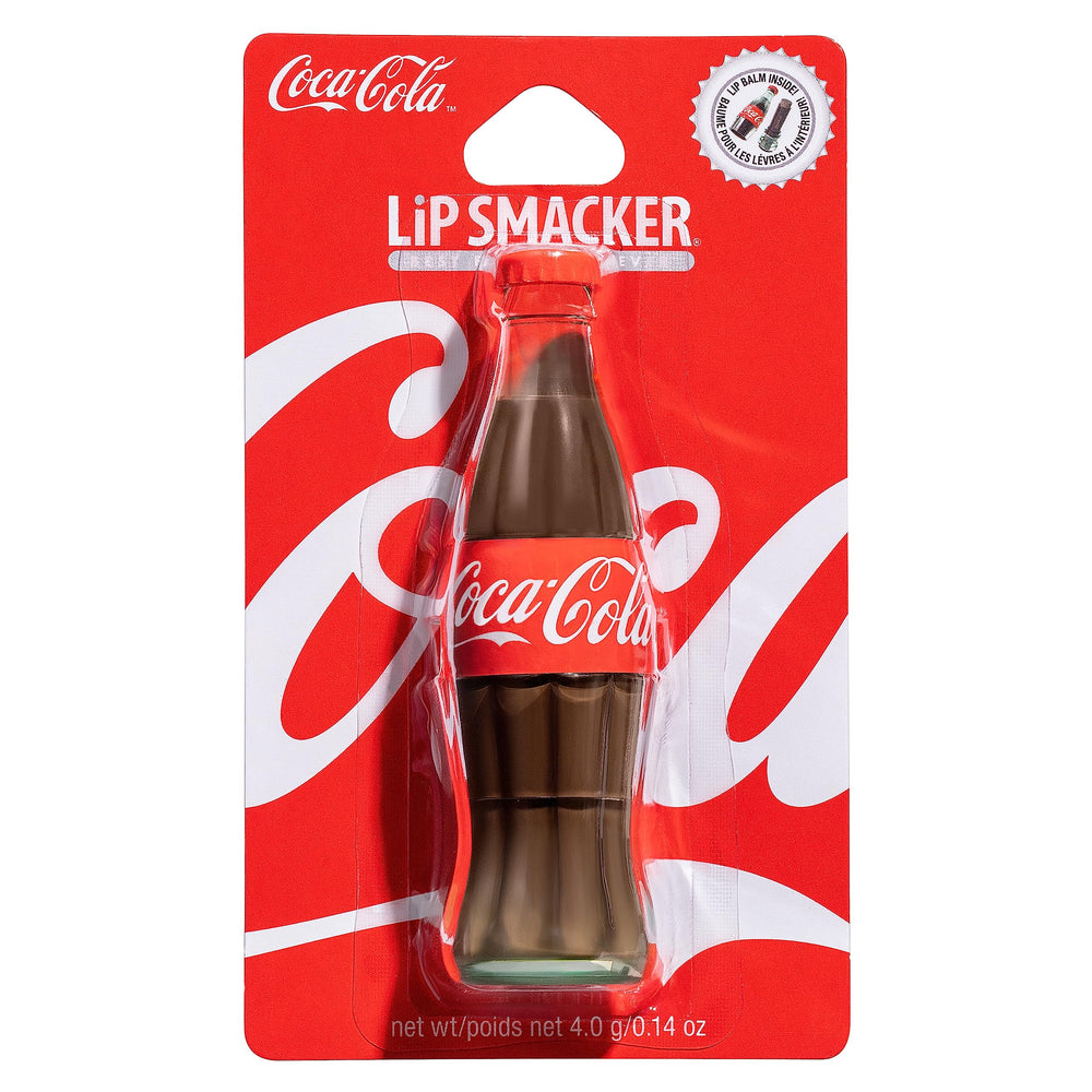 Lip Smacker Coca-Cola bottle scent flavor suggests nostalgic taste and long-lasting aroma.