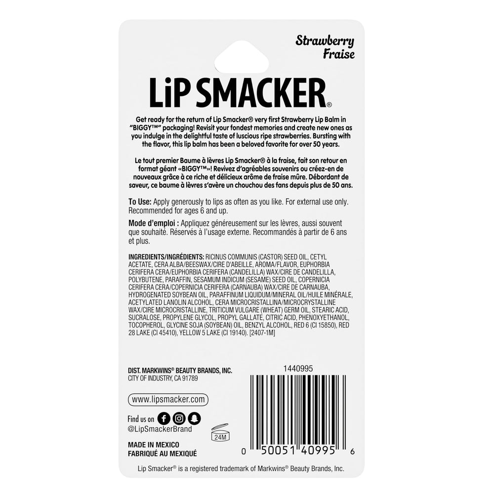 Lip Smacker Biggy Lip Balm coleccionable, perfecto para amantes de Lip Smacker.