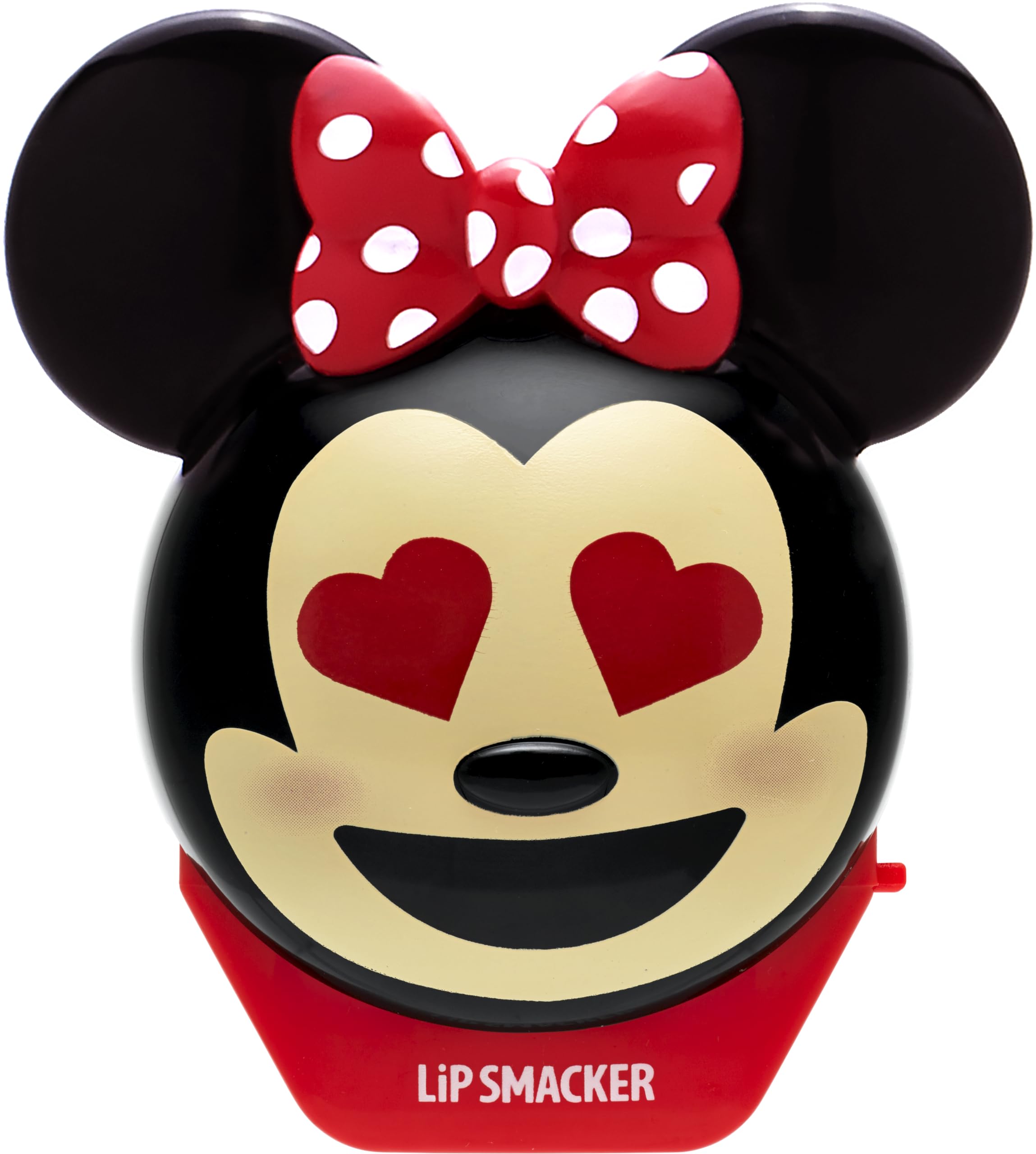 Lip Smacker Minnie Mouse emoji textura brillo, bálsamo con acabado ligero.