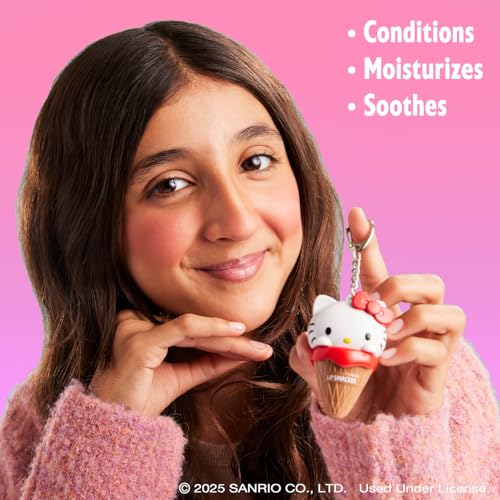 Lip Smacker Hello Kitty balm delivers a silky moisturizing glide