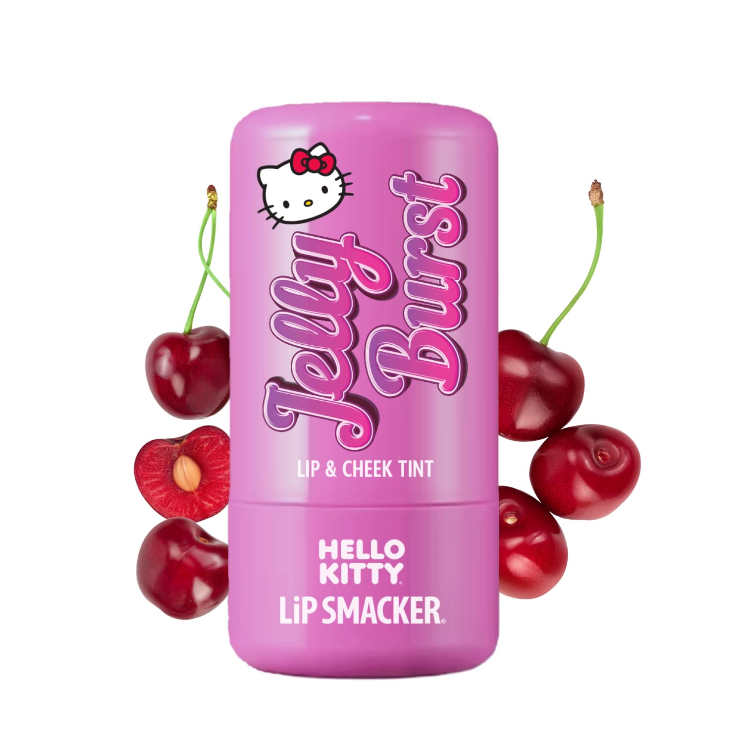 Lip Smacker Hello Kitty So Jelly tint bottle shows playful design and moisturizing texture for soft color