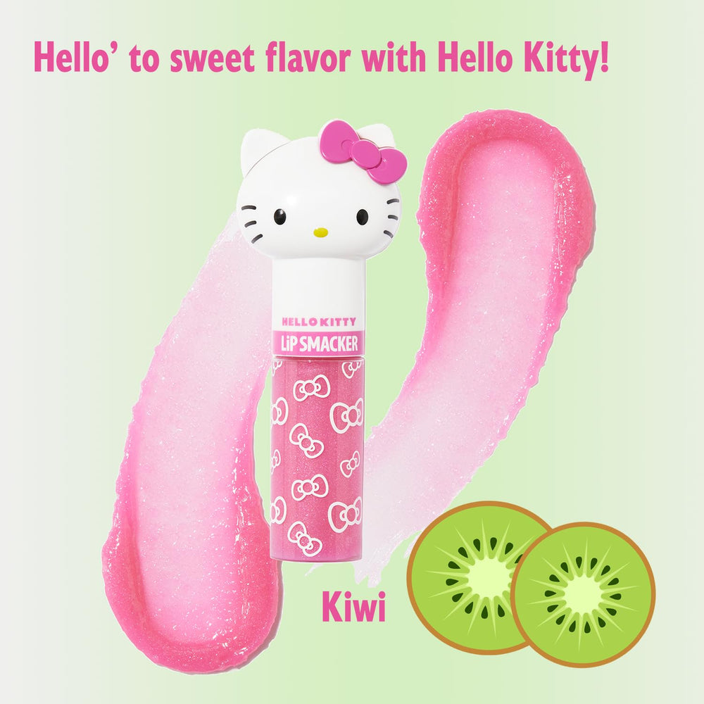 Hello Kitty flavor gloss by Lip Smacker adds tasty aroma and smooth lips.