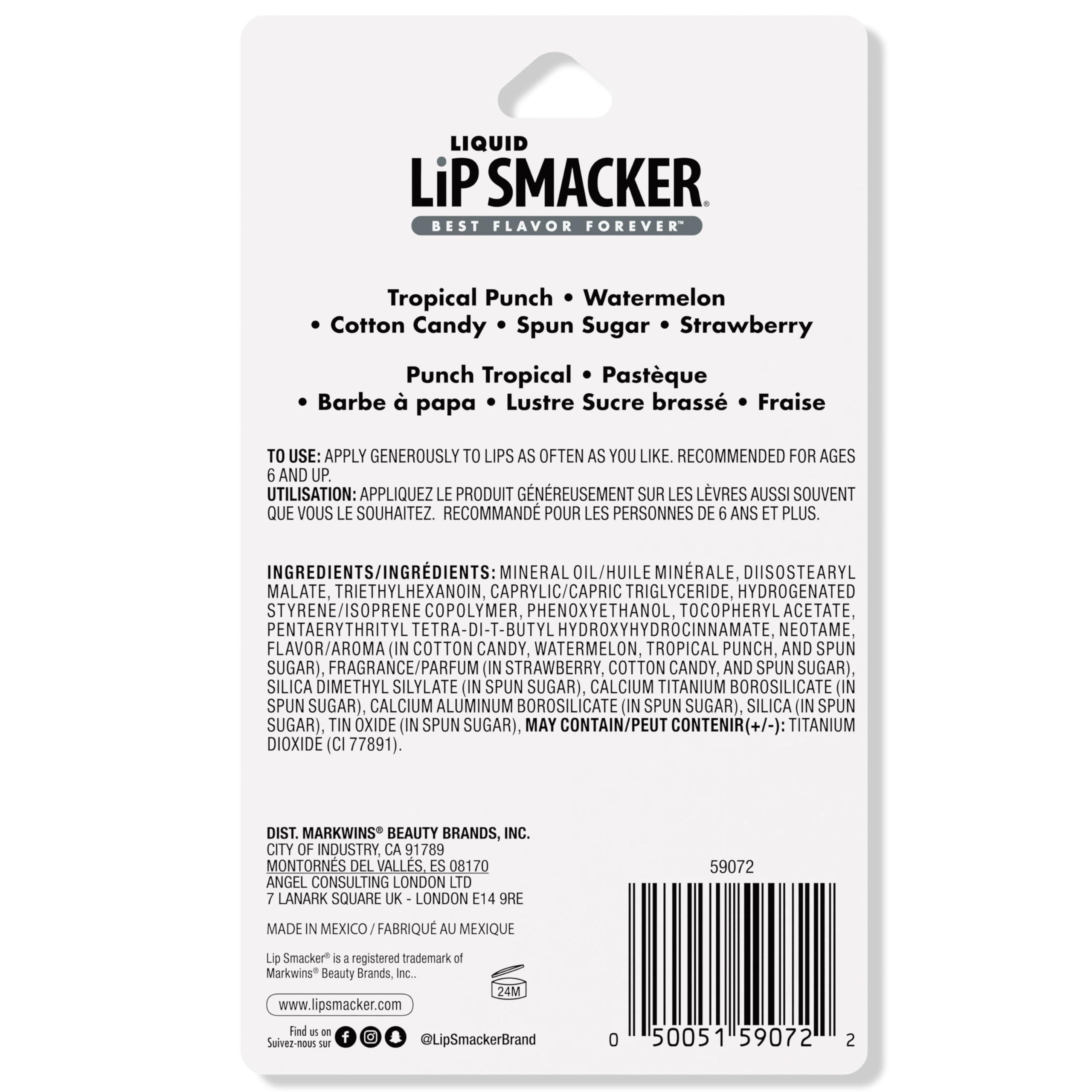 Lip Smacker Spun Sugar bottle highlights shimmer finish for a glow