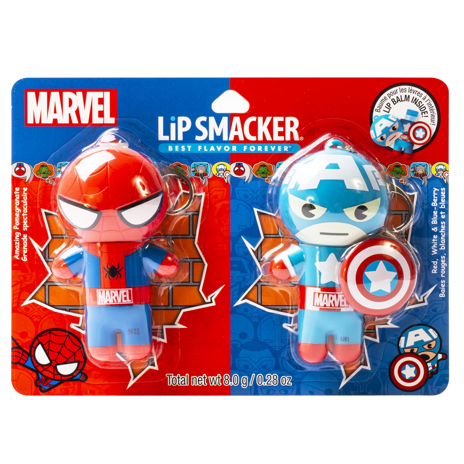 Acabado claro y brillante realzando la sonrisa con Lip Smacker Marvel