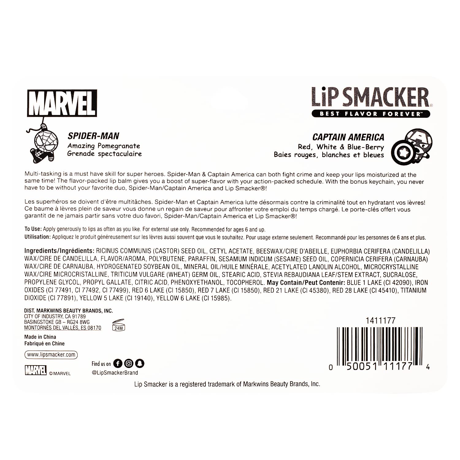Colección Lip Smacker Marvel con bálsamos y llaveros para fans