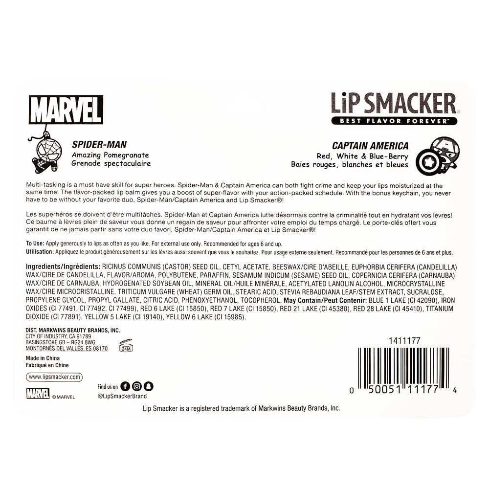 Colección Lip Smacker Marvel con bálsamos y llaveros para fans