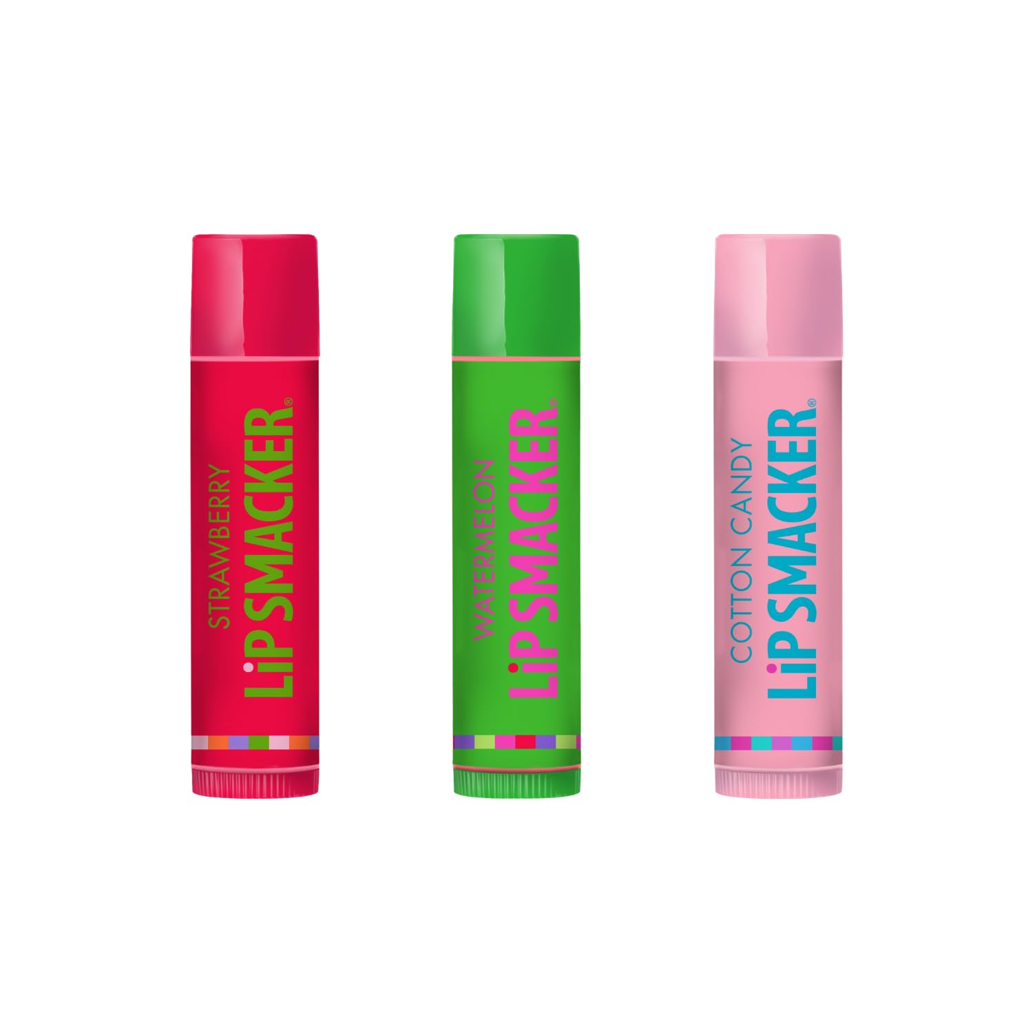 Lip Smacker watermelon flavor balm tube with refreshing fruit scent.