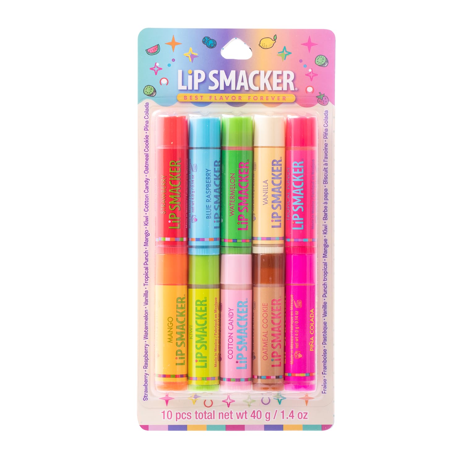 Lip Smacker Paquete Fiesta Original: sabores icónicos para hidratar labios y alegrar momentos.