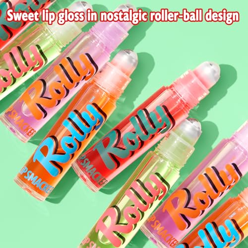 Lip Smacker Rolly gloss grape flavor delivers hydrated, silky lips.