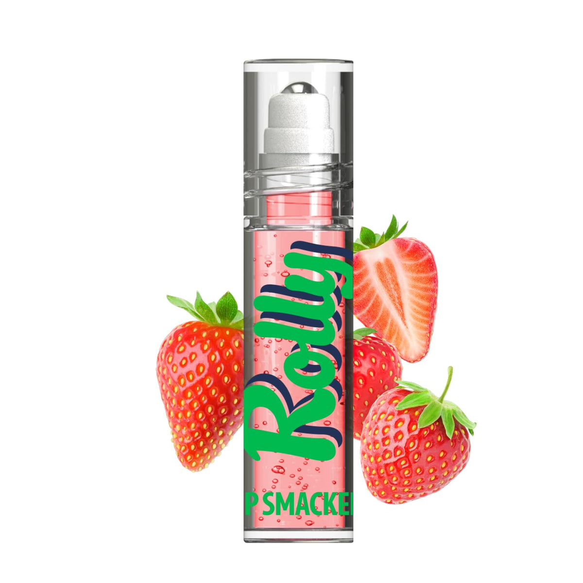 Lip Smacker Rolly gloss with roller-ball delivers cooling glide and strawberry shine
