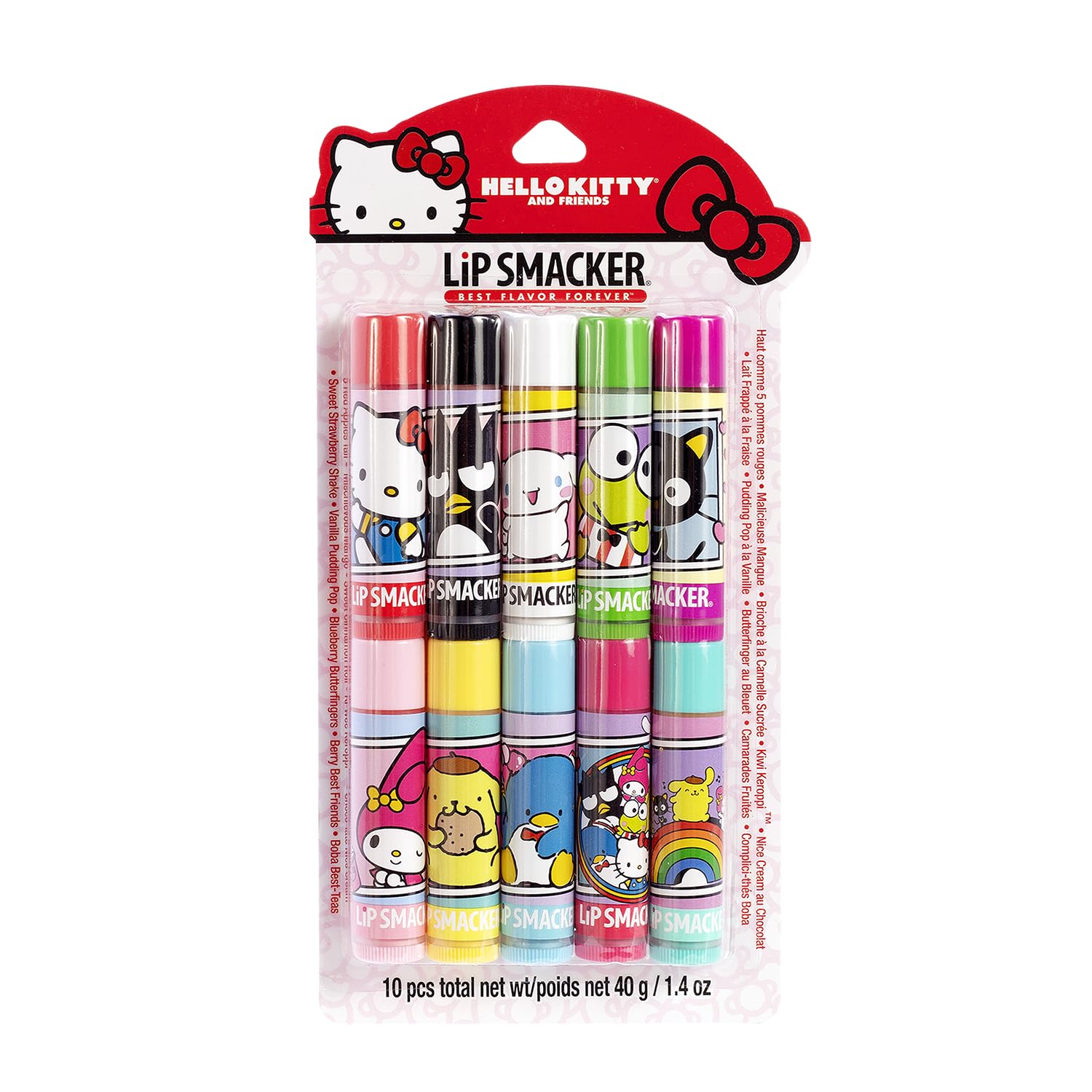 Lip Smacker Sanrio Pack bálsamos labiales 10 sabores para hidratación suave