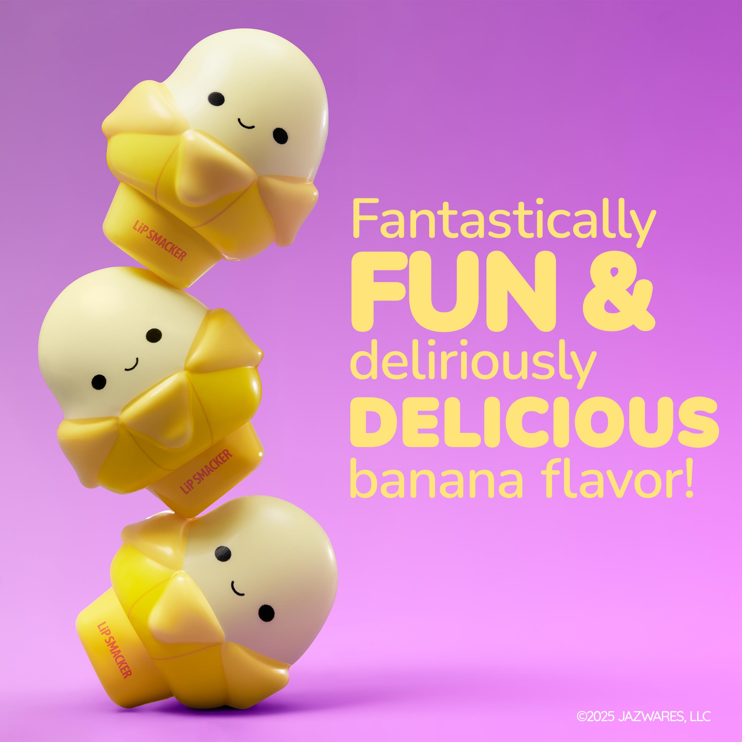 Squishmallows Junie moisturizing balm with flavor for kissable lips.