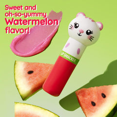 Lip Smacker watermelon flavor delivers hydrating moisture with a fruity scent.