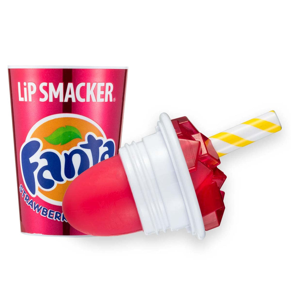 Bálsamo Lip Smackers Coca-Cola en envase vaso transparente para aplicación fácil.