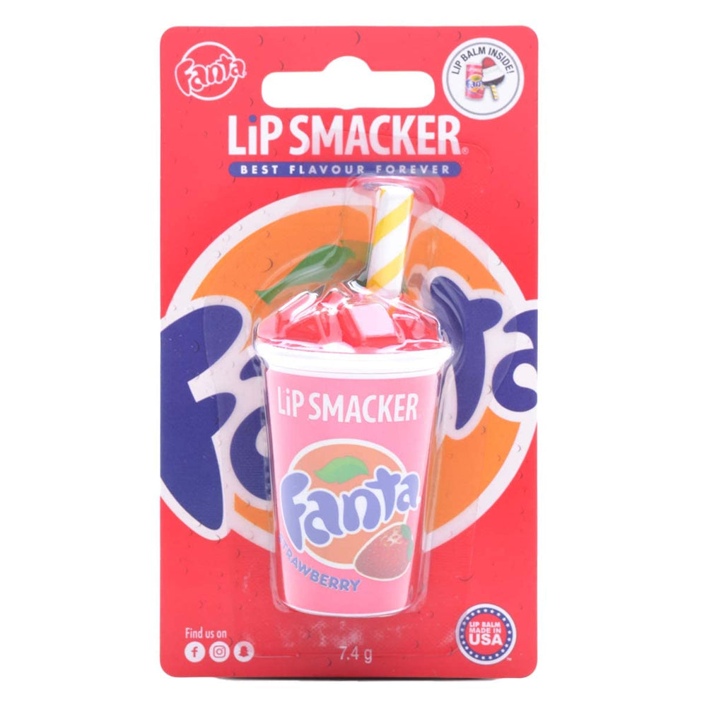 Bálsamo con sabor Fresa Fanta de Lip Smackers Coca-Cola para un toque lúdico.