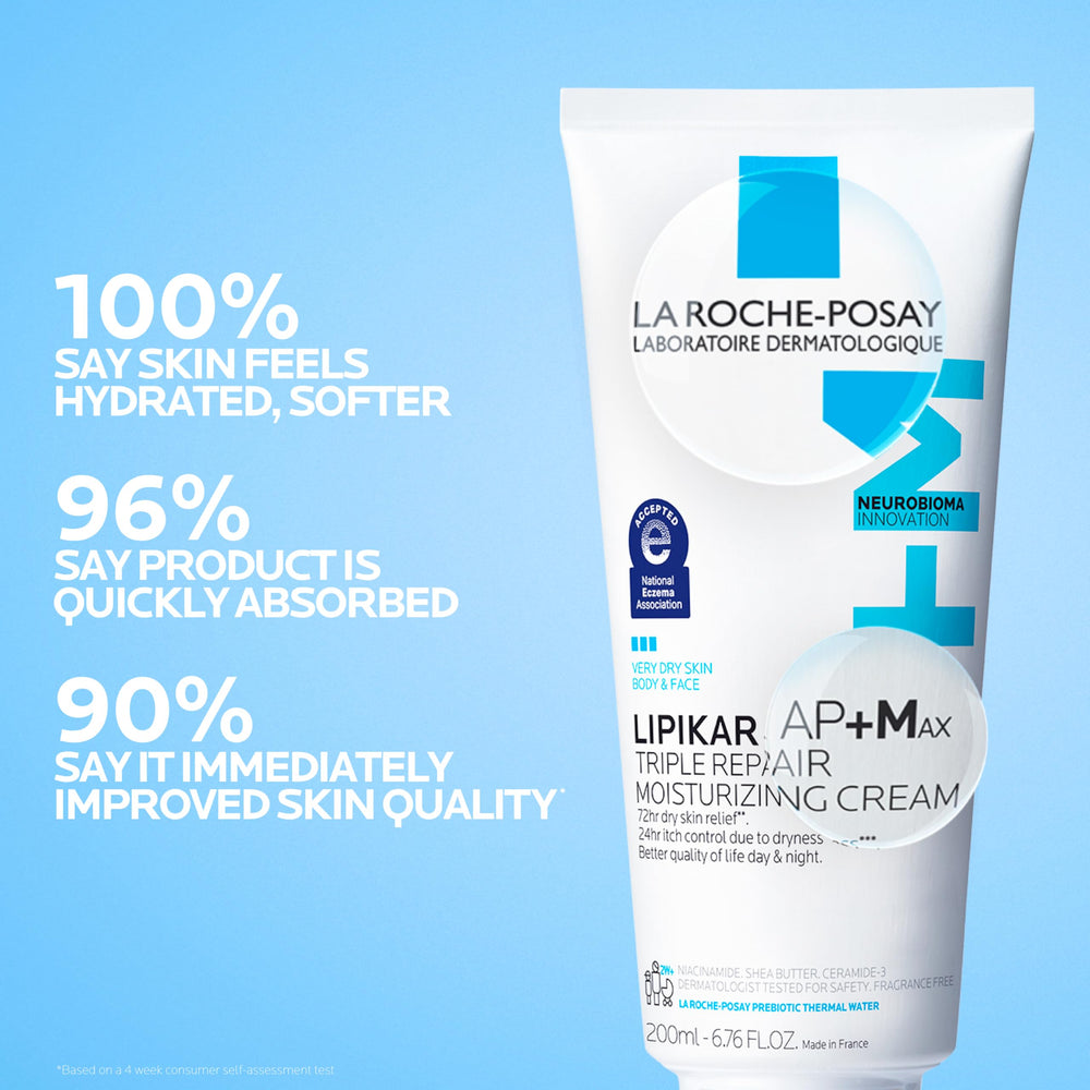 La Roche-Posay Lipikar AP+MAX baby-safe use, suitable from two weeks.
