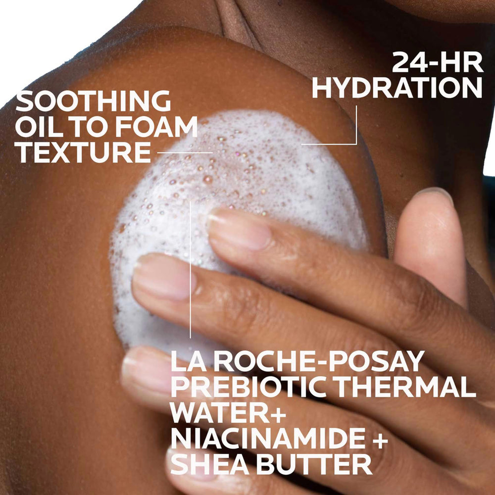 Lipikar AP+ textura aceite cremosa, hidratación que inicia en la ducha.