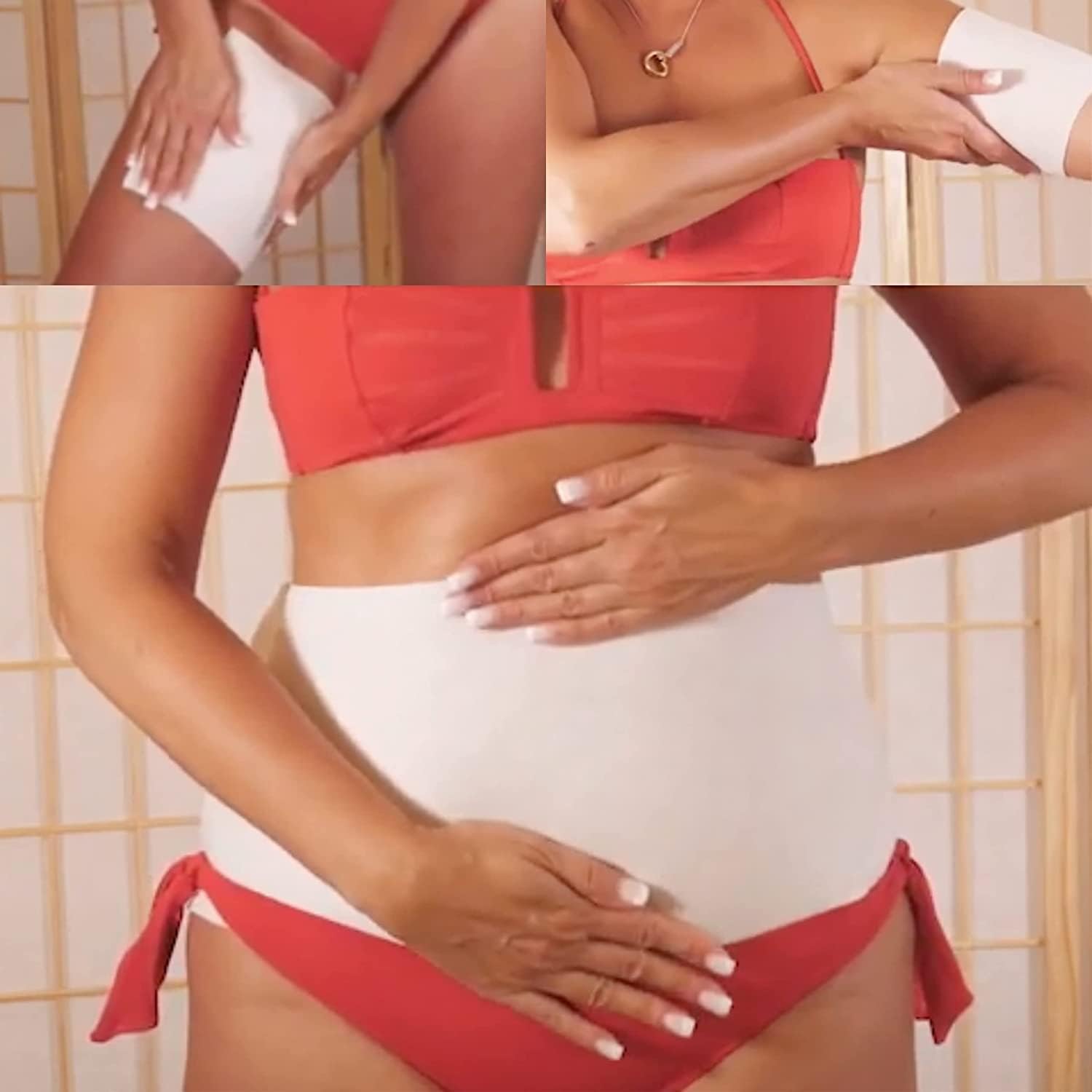 Lipo Applicator Ultimate Wrap on back for contour and smooth skin.
