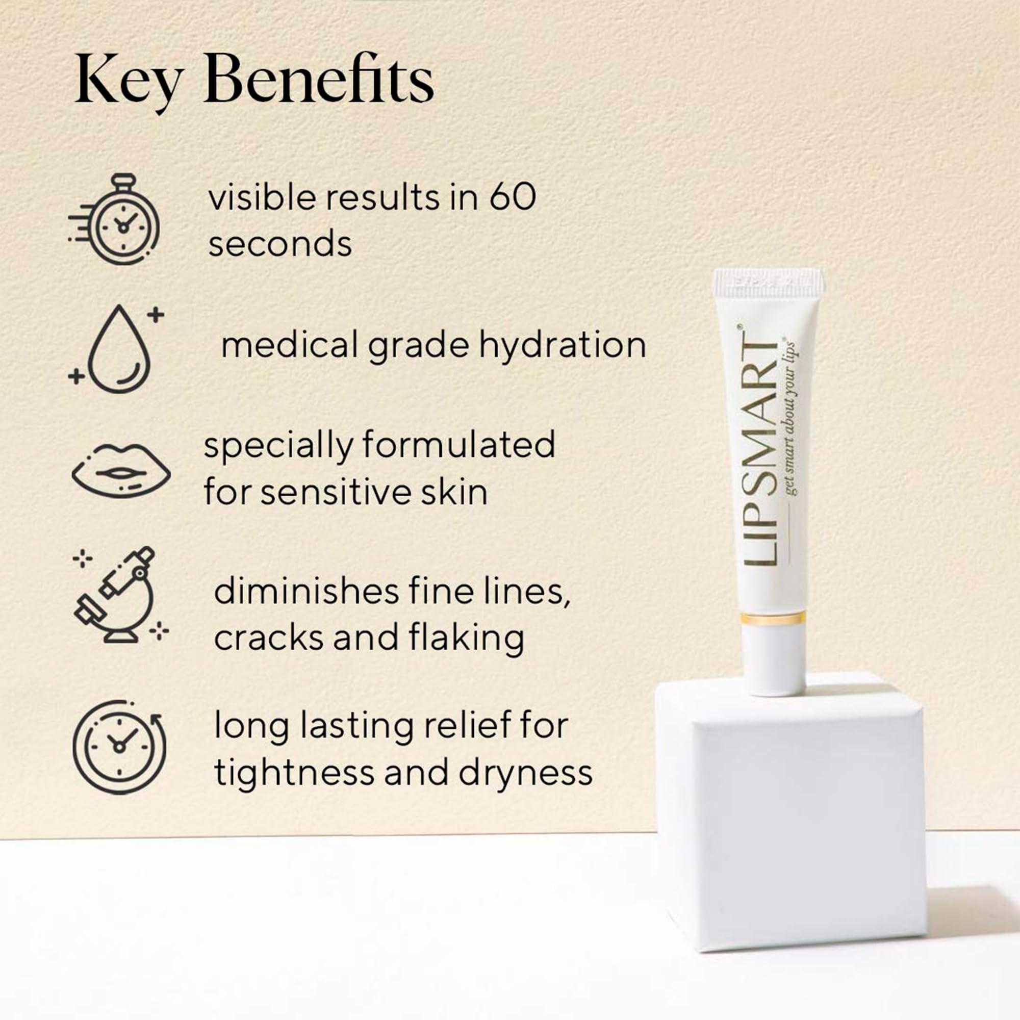 LipSmart Ultra Hydrating Lip Treatment packaging tube image shows clean, clinical packaging.