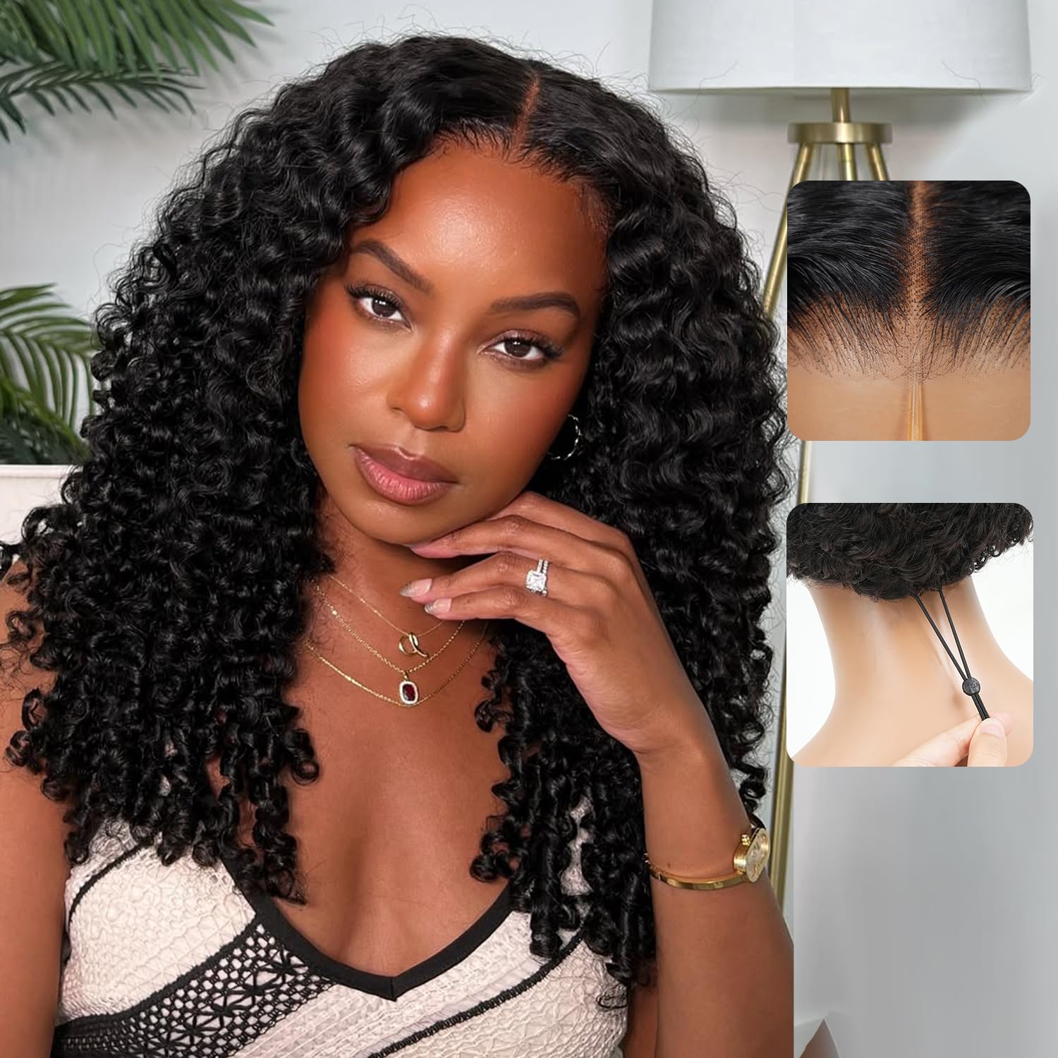 Liqusee Burmese curly wig 24-inch shows natural spiral curls for a voluminous look.