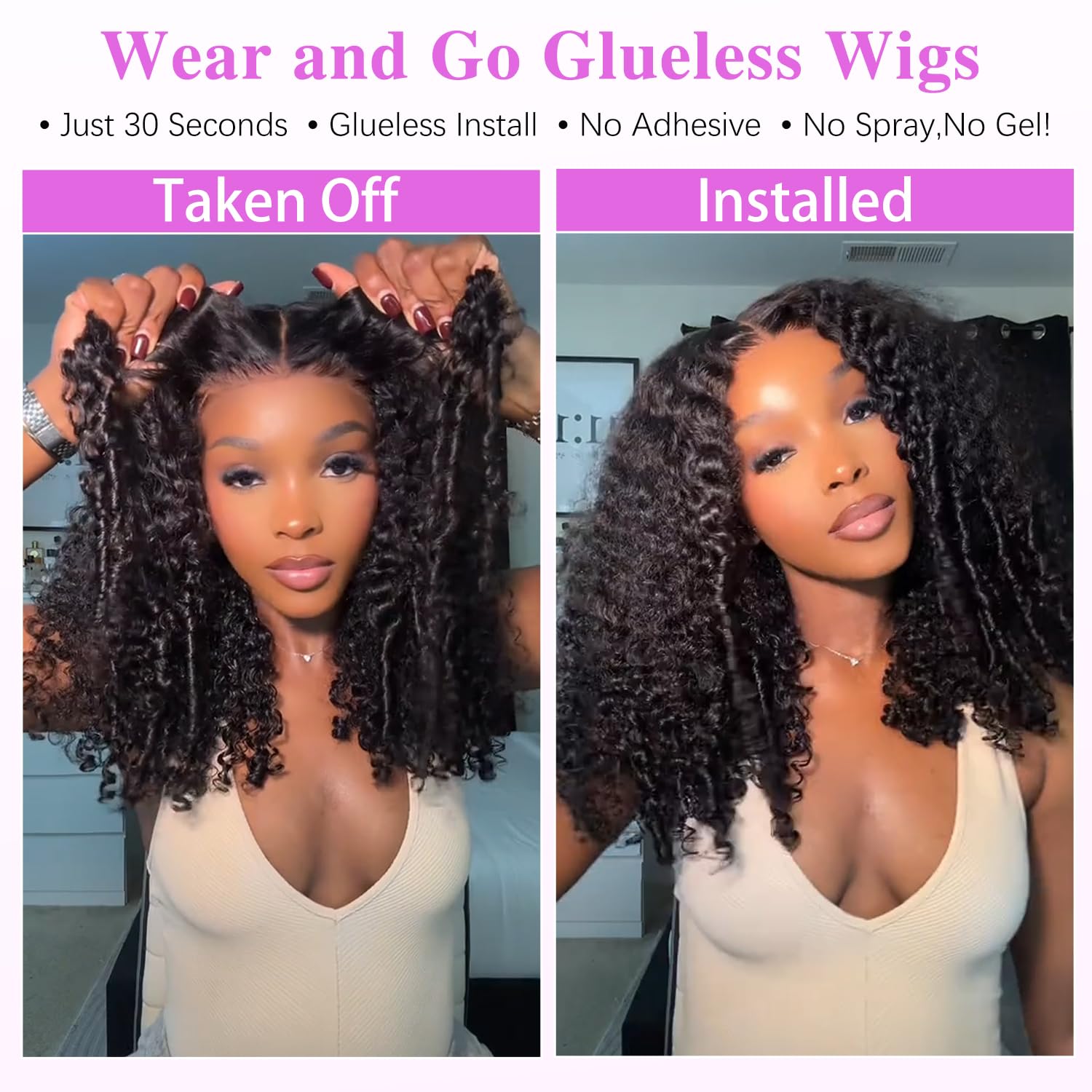 Liqusee glueless lace front wig with HD lace blends seamlessly for a realistic finish.